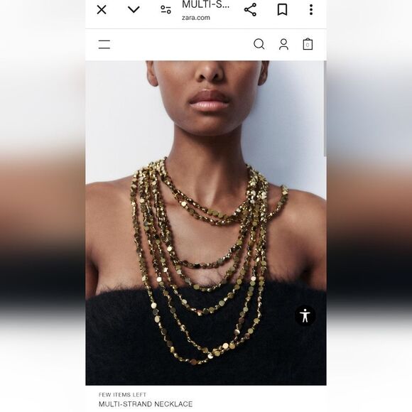 New Zara Elegant Gold Multi Strand Layered Necklace - Picture 2 of 11
